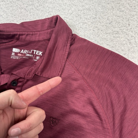 Ariat Tek Heat Series Breathable Short Sleeve Performance Golf Polo Shirt Men XL - Picture 3 of 7